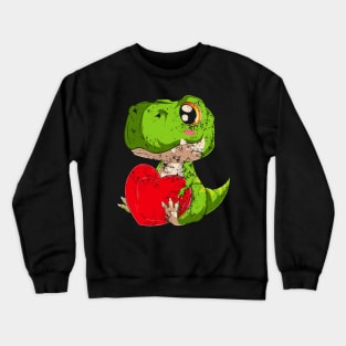 Kawaii T Rex Dinosaur St Valentine's Day Crewneck Sweatshirt